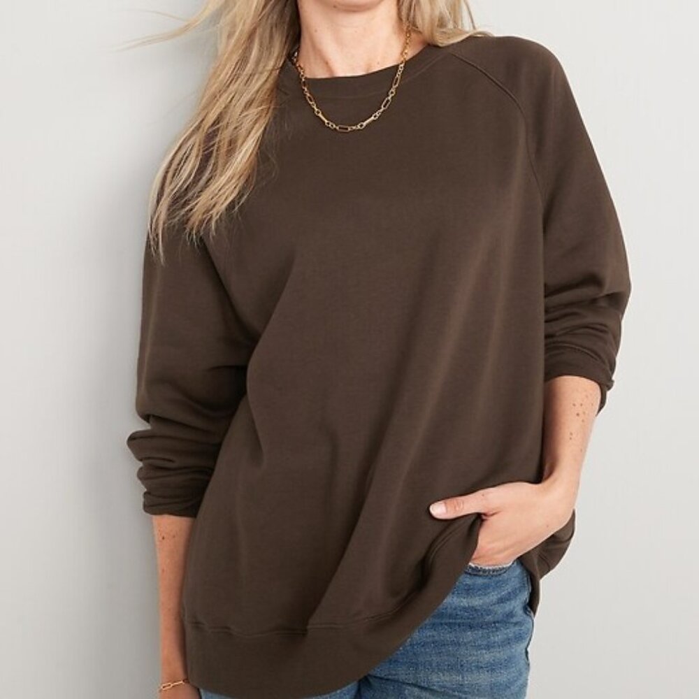Oversized French Terry Tunic Sweatshirt